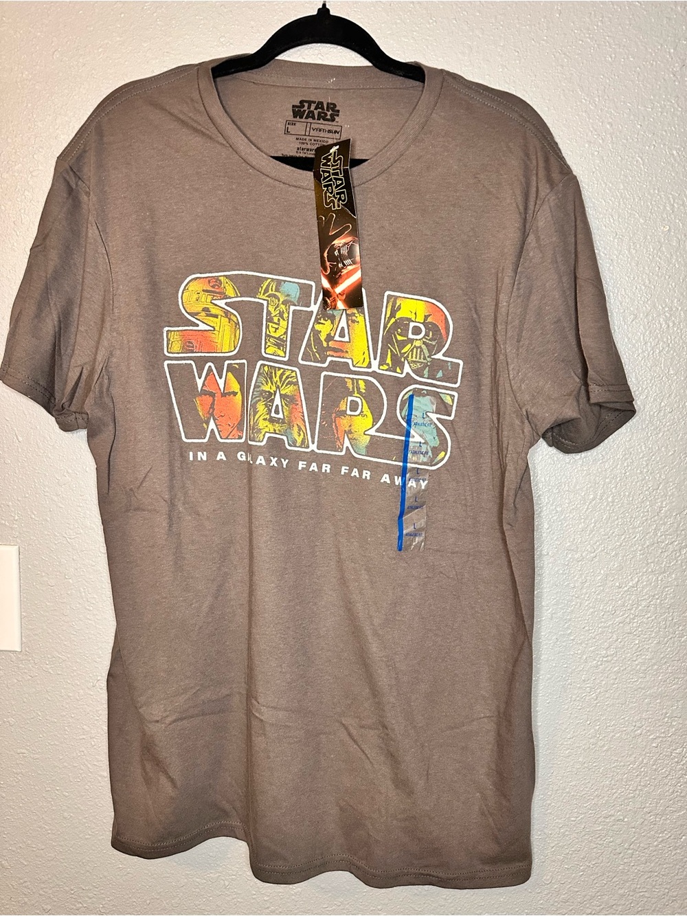 Star Wars Men’s Graphic Tee in Taupe with Multicolor Logo